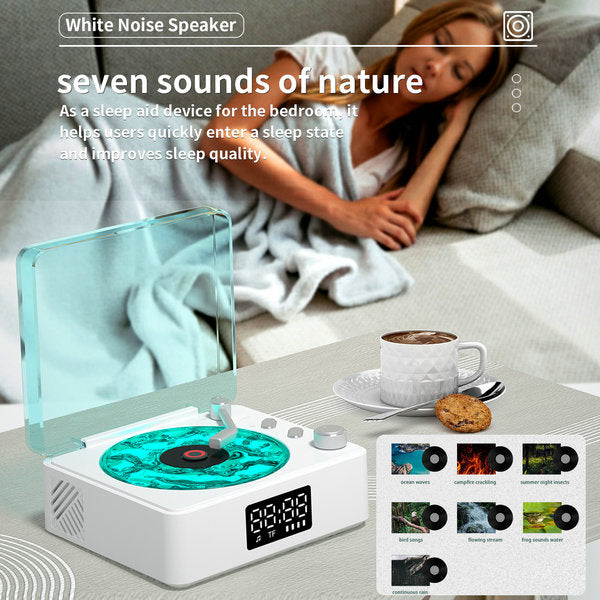 Ocean Waves Retro Bluetooth Speaker with White Noise, Ambient Light, A good gift
