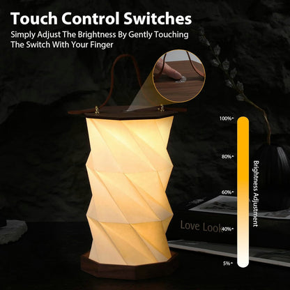 Wooden Rotating Table Lamp