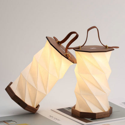 Wooden Rotating Table Lamp